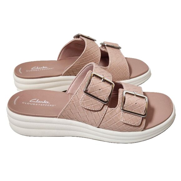 Clarks Drift Buckle Sandals Women's size 9 Wide Peach - Picture 1 of 9